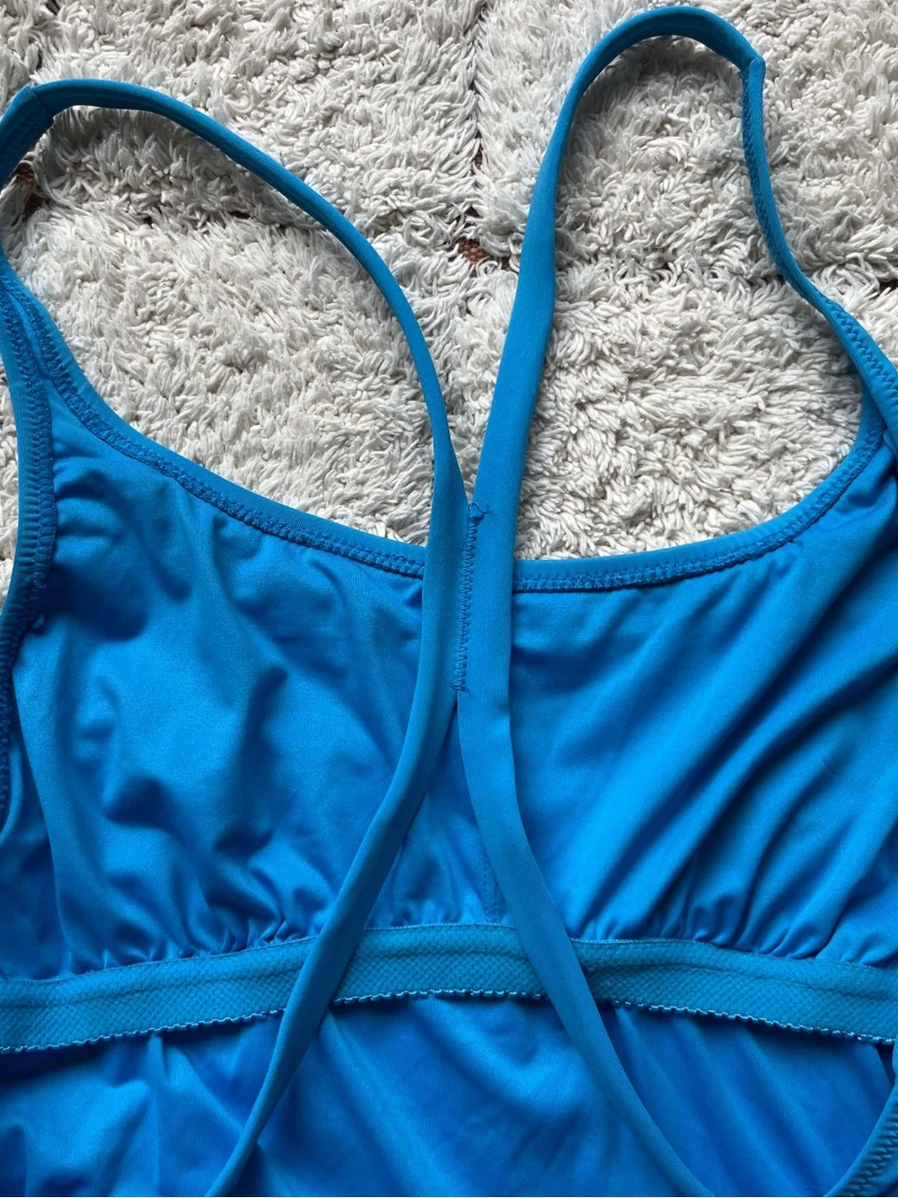 Andie Marina One-Piece Swimsuit, Bright Turquoise Blue, Size MT